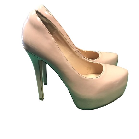 Dream Pairs Womens Pink Patent Leather Almond Toe Slip On Stiletto Pump Heel Siz - Picture 1 of 4